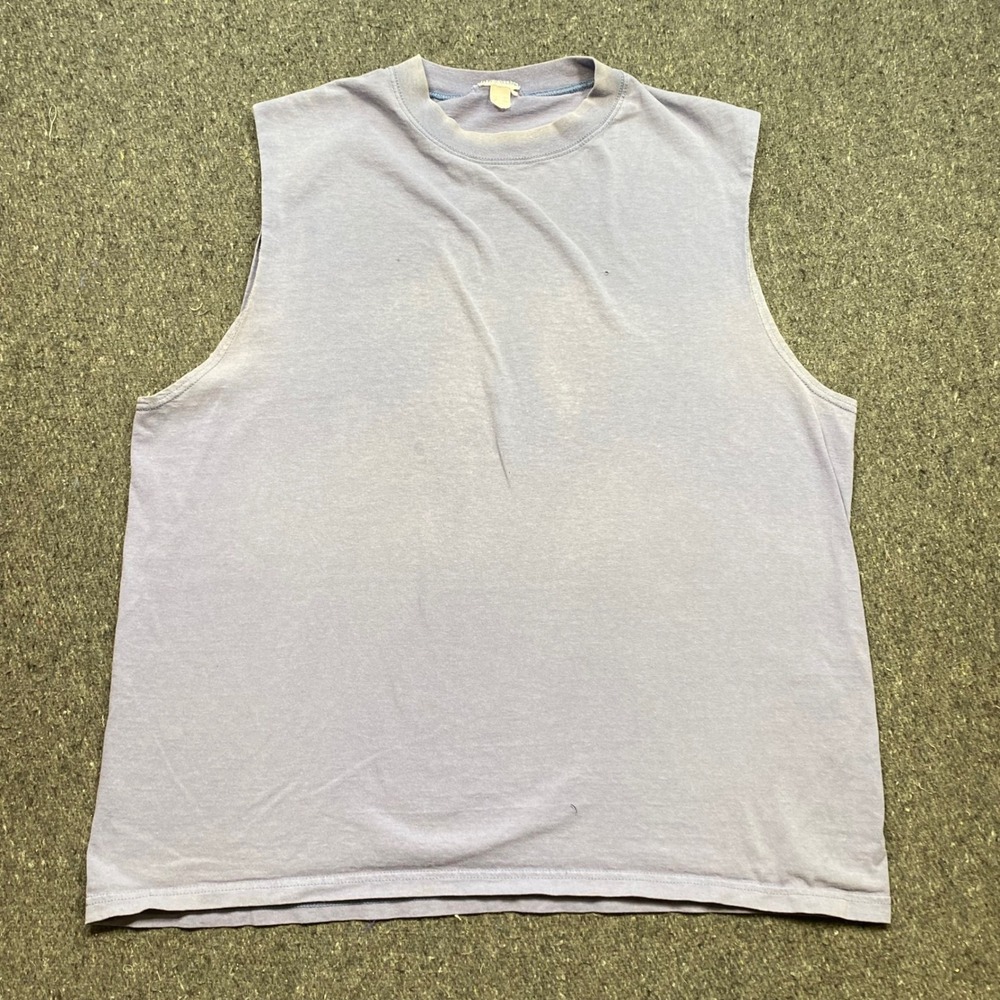 Muscle TShirt Sz XL Mens Purple‎ Grunge Skater Sleeveless Distressed Blank Tank